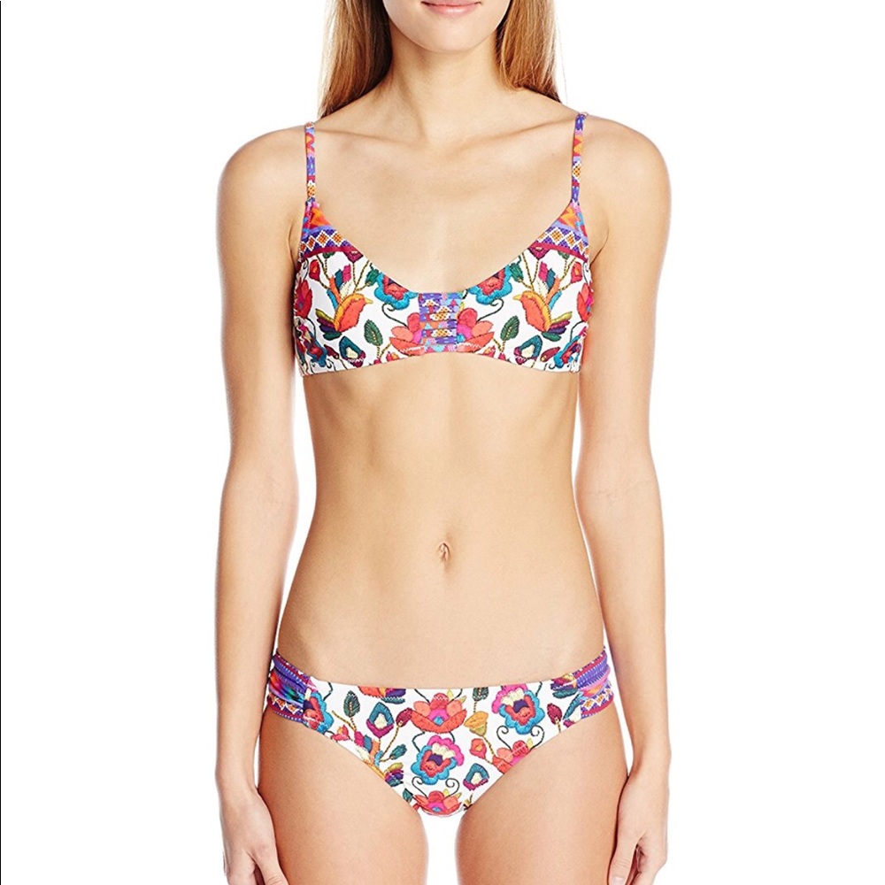 Side Shirred Hipster Bikini Swimsuit Bottom